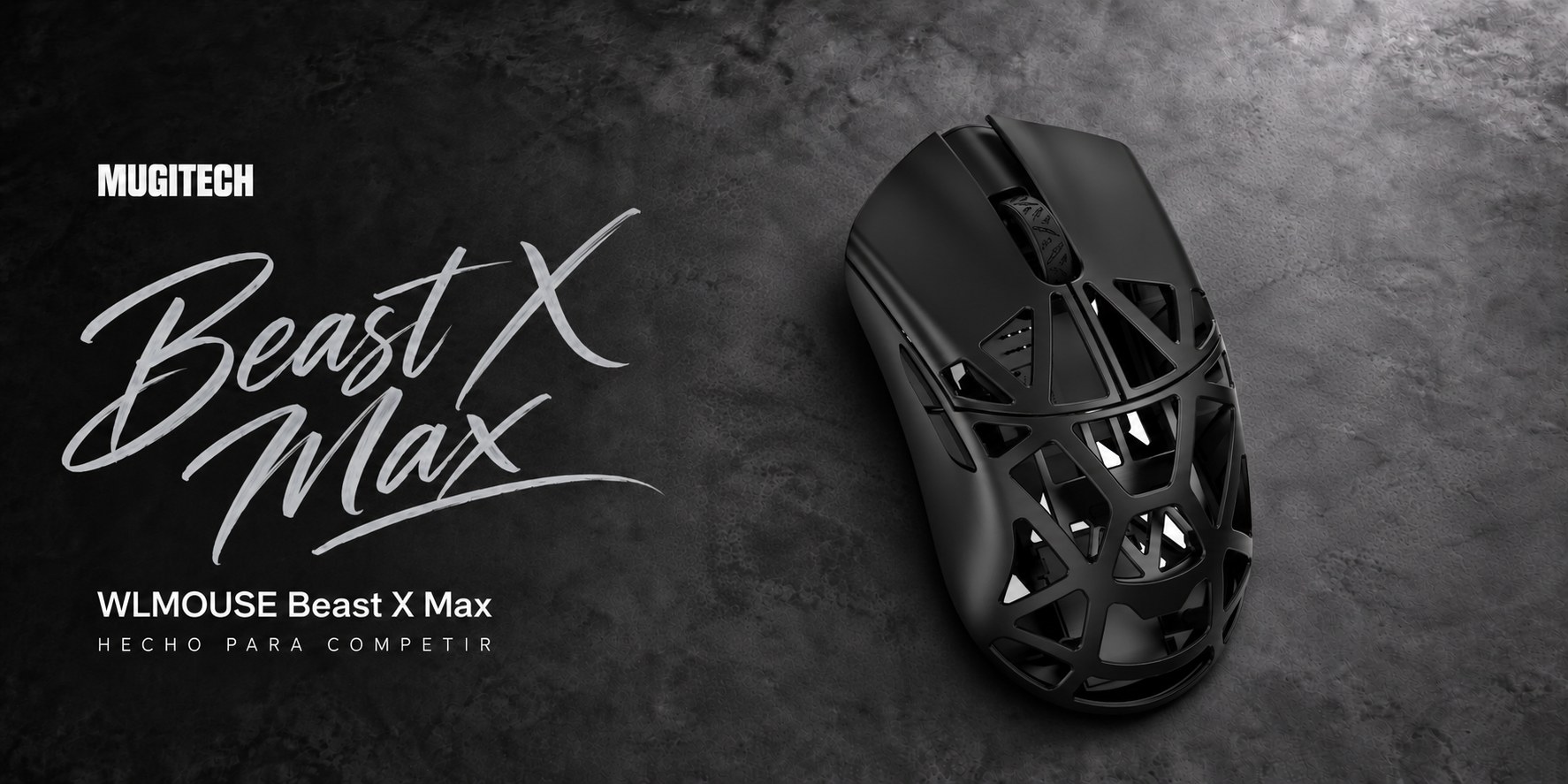 MugiTech — WLmouse Beast X Max negro. Hecho para competir.